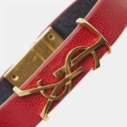 Saint Laurent Opyum Leather Gold Tone Bracelet