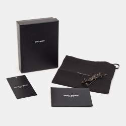 Pre Owned Yves Saint Laurent Opyum Monogram Gunmetal Tone Pin Brooch