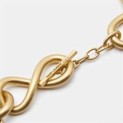 Pre Owned Saint Laurent YSL Charm Gold Tone Chain Belt