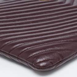 Saint Laurent Burgundy Matelasse Leather Document Holder 