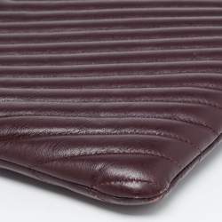 Saint Laurent Burgundy Matelasse Leather Document Holder 