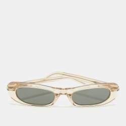 Pre Owned Saint Laurent Black/Beige SL557 Oval Sunglasses
