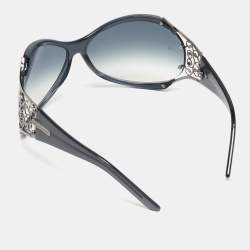 Pre Owned Saint Laurent Blue Gradient 6142/S Oversized Sunglasses