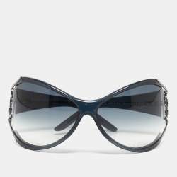 Pre Owned Saint Laurent Blue Gradient 6142/S Oversized Sunglasses