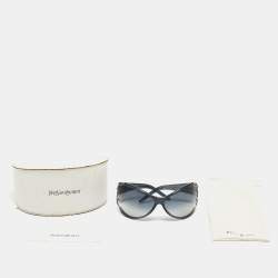 Pre Owned Saint Laurent Blue Gradient 6142/S Oversized Sunglasses