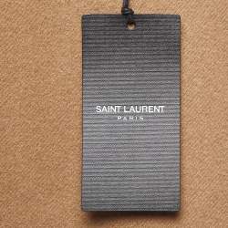 Pre Owned Saint Laurent Paris Brown Cashmere Fringed Scarf 
