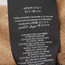Pre Owned Saint Laurent Paris Brown Cashmere Fringed Scarf 