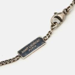 Saint Laurent Paris  Cassandre Crystal SIlver Tone Bracelet