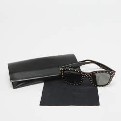 Saint Laurent Brown SL100 Lou Studded Square Sunglasses