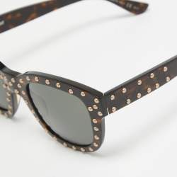 Saint Laurent Brown SL100 Lou Studded Square Sunglasses