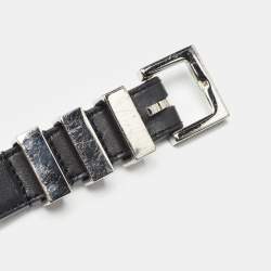 Saint Laurent Black Leather Slim Buckle Belt 75CM