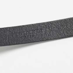 Pre Owned Saint Laurent Black Leather Slim Buckle Belt 80CM