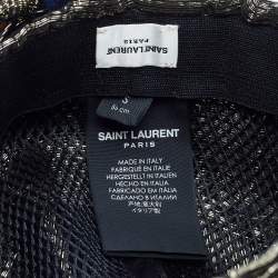 Saint Laurent Paris Gold/Black Lurex Silk Braided Turban S