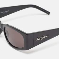 Saint Laurent Black SL 329 Logo Rectangular Sunglasses