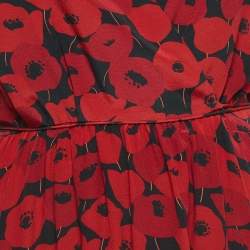 Saint Laurent Red Printed Silk Wrap Mini Dress S