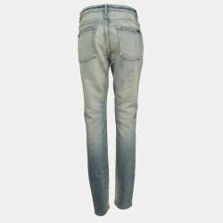 Pre Owned Saint Laurent Paris Blue Washed Denim Jeans L Waist 31"