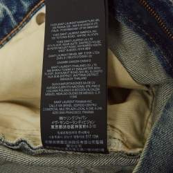 Pre Owned Saint Laurent Paris Blue Washed Denim Jeans L Waist 31"
