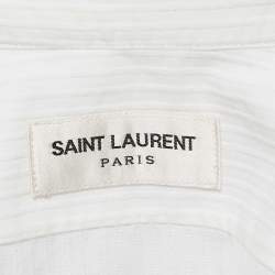 Saint Laurent White Pinstripe Cotton Shirt S