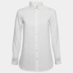Saint Laurent White Pinstripe Cotton Shirt S