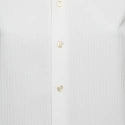 Saint Laurent White Pinstripe Cotton Shirt S