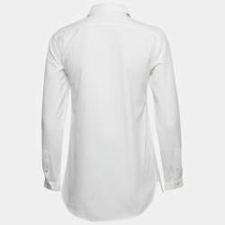 Saint Laurent White Pinstripe Cotton Shirt S