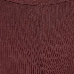 Saint Laurent Paris Burgundy Rib Knit Biker Shorts XS