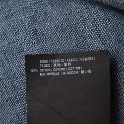 Pre Owned Saint Laurent Paris Blue Denim Military Patch Buttoned Up Shirt L