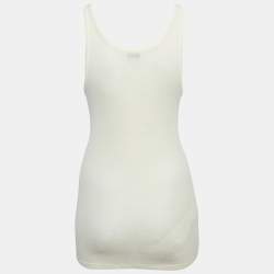 Saint Laurent Cream Printed Tank Top S