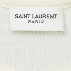 Saint Laurent Cream Printed Tank Top S