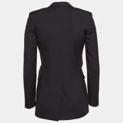 Pre Owned Saint Laurent Black Gabardine Single Breasted Blazer S