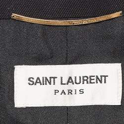 Pre Owned Saint Laurent Black Gabardine Single Breasted Blazer S