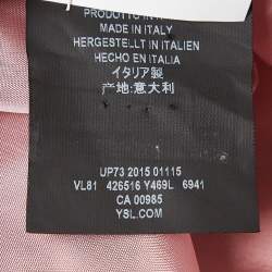 Saint Laurent Pink/White Satin Bomber Jacket M