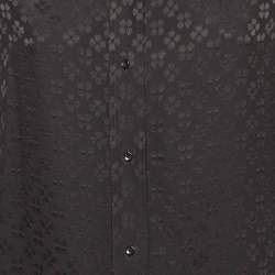 Pre Owned Saint Laurent Paris Black Jacquard Silk Long Sleeve Shirt S