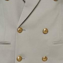 Pre Owned Saint Laurent Paris Beige Wool Double Breasted Blazer S