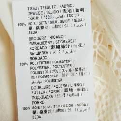 Pre Owned Saint Laurent Paris Off-White Silk Ruffled Mini Dress S