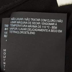 Pre Owned Saint Laurent Paris Black Knit Ruffled Rose Detail Top M