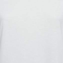 Saint Laurent Paris White Cotton Star Cut-Out Detail T-Shirt XS