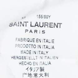 Saint Laurent Paris White Cotton Star Cut-Out Detail T-Shirt XS