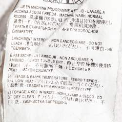 Pre Owned Saint Laurent Paris Ecru Logo Print Cotton Distressed Sweatshirt S