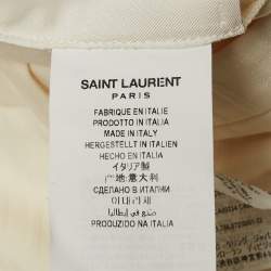 Saint Laurent Paris Cream Striped Wool Tailored Short S