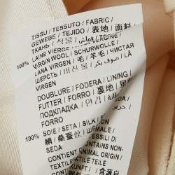 Saint Laurent Paris Cream Striped Wool Tailored Short S