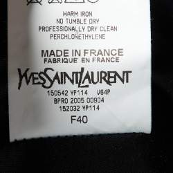 Pre Owned Yves Saint Laurent Vintage Black High Neck Collar Jacket M