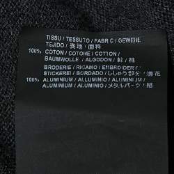 Pre Owned Saint Laurent Paris Grey Lightening Bolt Pattern Knit Hooded Sweater S