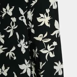 Pre Owned Saint Laurent Black Floral Print Silk Buttoned Shirt M