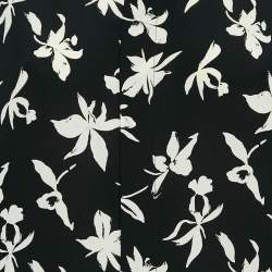 Pre Owned Saint Laurent Black Floral Print Silk Buttoned Shirt M