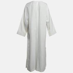Saint Laurent White Linen Blend Long Tent Dress XL