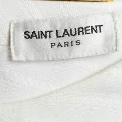 Saint Laurent White Linen Blend Long Tent Dress XL