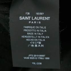 Pre Owned Saint Laurent Paris Black Stripe Wool Double Breasted Blazer M