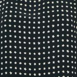 Pre Owned Saint Laurent Black Star Print Silk Mini Dress M