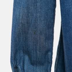 Pre Owned قميص سان لوران باريس دنيم أزرق أكمام كاملة كبير